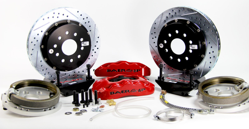 Ford Mustang Brake Kit - Rear - Baer Brakes - Pro+ Rear SDZ, 6P Caliper, Slot/Drill/Zinc - Grabber Blue - `05-`14